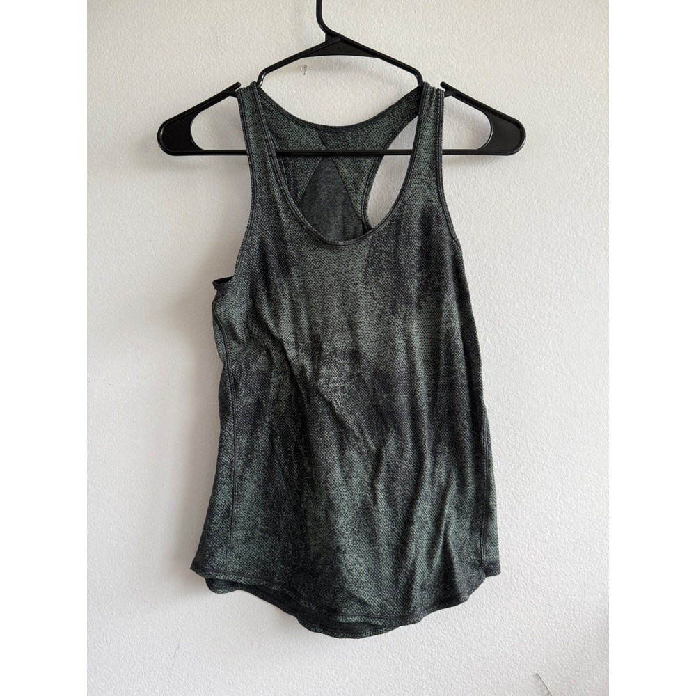 Lululemon Cross Back Racerback Tank Top Dark‎ Forest Green Space Dye Activewear